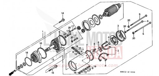 MOTEUR DE DEMARRAGE (GL1500J/K) GL1500K de 1989
